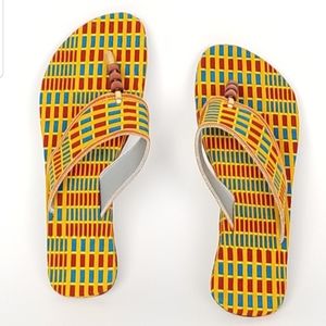 NWOT, Kente Fabric Covered Slippers!